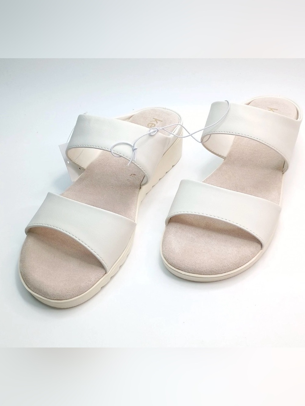 Kensie Endy Comfort Sandals Women Size 10 Beige Wedge Slide